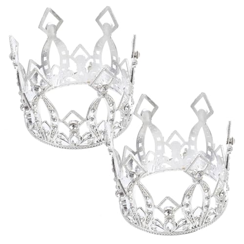 FUNNETOYU 2 Stück Teiliges Mini Kronen Cake Topper Silberfarbene Tortenaufsätze für Geburtstagstorten Taufe Tortendeko Kinderparty Fotorequisite Umweltfreundlich FUNNETOYU 2 Stück Teiliges Mini Kronen Cake Topper Silberfarbene Tortenaufsätze für Geburtstagstorten Taufe Tortendeko Kinderparty Fotorequisite Umweltfreundlich von FUNNETOYU