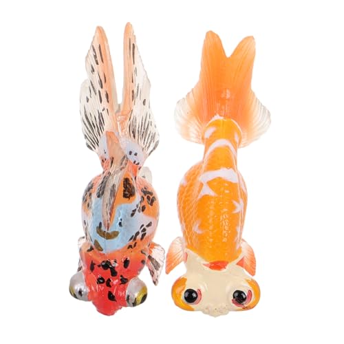 FUNNETOYU 2 Stück Teiliges Realistische Goldfisch spielzeuge aus Kunststoff Detailgetreue Meeresbewohner Modelle für Aquarium deko und Kindgerechtes Lernspielzeug zur Sozialer Fähigkeiten von FUNNETOYU