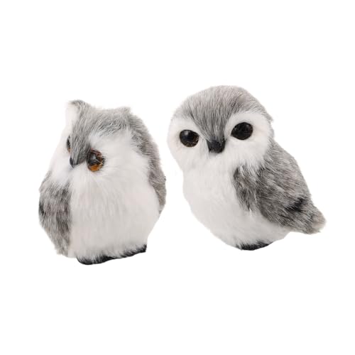 FUNNETOYU 2 Stück Teiliges Realistisches Eulen-plüschtier Weiches Kuscheltier mit Detailgetreuem Design Dekoratives Stofftier für Kinderzimmer Geschenkidee zu Feiertagen und Geburtstagen von FUNNETOYU