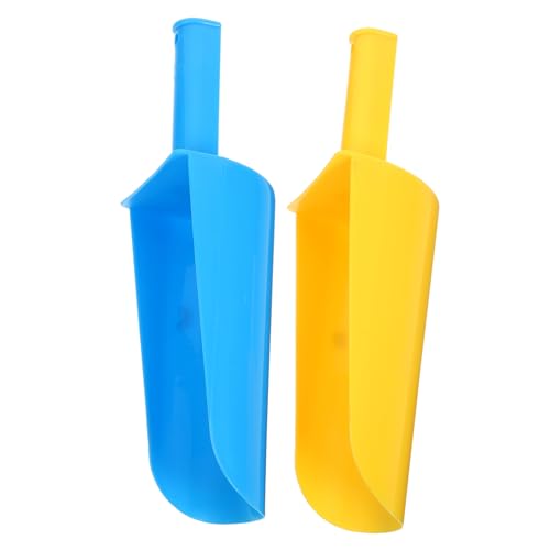 FUNNETOYU 2 Stück Teiliges Sandspielzeug Kleine Robuste Sandschaufeln aus Leichte Strandspaten in Blau und Gelb für Sandkasten Strand und Outdoor spielspaß von FUNNETOYU