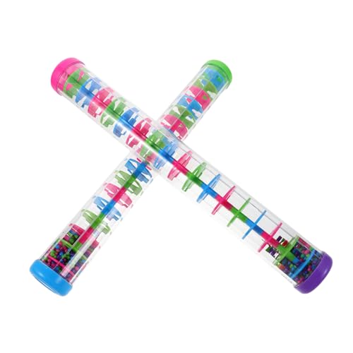 FUNNETOYU 2 Stück Teiliges Spiral-Design Kindersicherer Kunststoff Realistische Regengeräusche Fördert Sensorische Entwicklung und Frühe Musikausbildung Musikinstrument für Kleinkinder und von FUNNETOYU