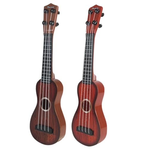FUNNETOYU 2 Stück Ukulele Kindersicheres Kunststoff Mini Musikinstrument Realistische Simulation Gitarre für Frühkindliche Musikförderung für Jungen und Mädchen Ab Jahren Zufällige Farbe von FUNNETOYU
