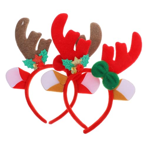 FUNNETOYU 2 Stück Weihnachtlicher Rentier Geweih Haarreif Teiliges aus Festliche Kopfbedeckung für Erwachsene Charmantes Weihnachtsaccessoire für Party Karneval Cosplay von FUNNETOYU
