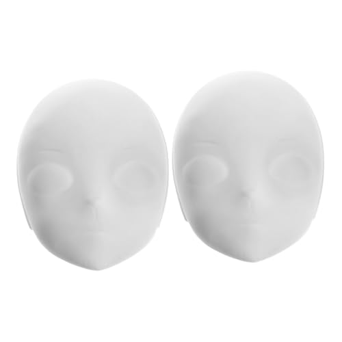 FUNNETOYU 2 Stück Weiße Bemalbare PVC Fuchsgesichtsmasken Matte Oberfläche Leichte DIY Vollgesichtsmasken für Halloween Cosplay Karneval und Kreative Handarbeitsprojekte von FUNNETOYU