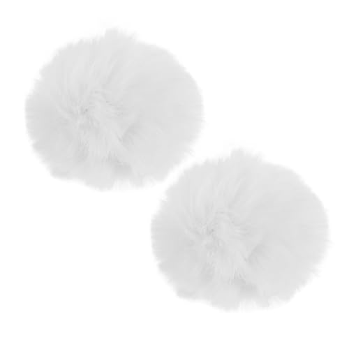 FUNNETOYU 2 Stück Weiße Flauschige Kaninchen Kostümaccessoires Abnehmbare Pompons Schuhclips für Cosplay Halloween Party für Frauen von FUNNETOYU
