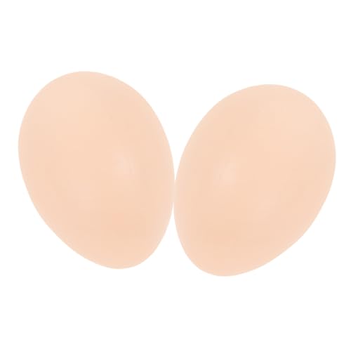 FUNNETOYU 2 Stück nachgeahmte Eier künstliche Hühnereier gefälschtes Ei Ei-Inkubator Hühnerdraht Ei vorgeben Easter Presents 0stergeschenke Multifunktions-Ei-Modell küchendekor Eier PVC Weiß von FUNNETOYU