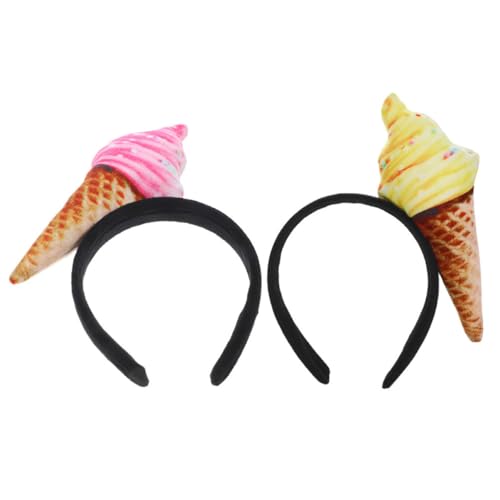 FUNNETOYU 2 Stücke Eiscreme Haarreif Lustiges Kostüm Zubehör für Halloween Geburtstagsfeiern Weihnachten Weiches und Sicheres Material für Make Up von FUNNETOYU