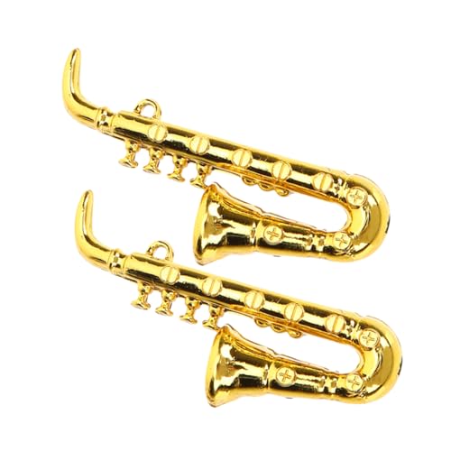 FUNNETOYU 2 Stücke Mini-Saxophon Instrumente Miniaturen Puppenhaus Musikinstrument Sammlerstück Musikinstrument Hausdekoration Miniaturinstrument aus Kunststoff Plastik Golden FUNNETOYU 2 Stücke Mini-Saxophon Instrumente Miniaturen Puppenhaus Musikinstrument Sammlerstück Musikinstrument Hausdekoration Miniaturinstrument aus Kunststoff Plastik Golden von FUNNETOYU