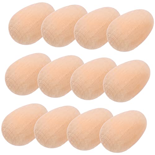 FUNNETOYU 20 Stück Eier Imitationen Aus Holz Eierformen Aus Styropor Eier Zum Bemalen Künstliche Eierkartons Eierhalter Eier Zum Basteln Mini Bastel Eier Modell Eier Simulierte von FUNNETOYU