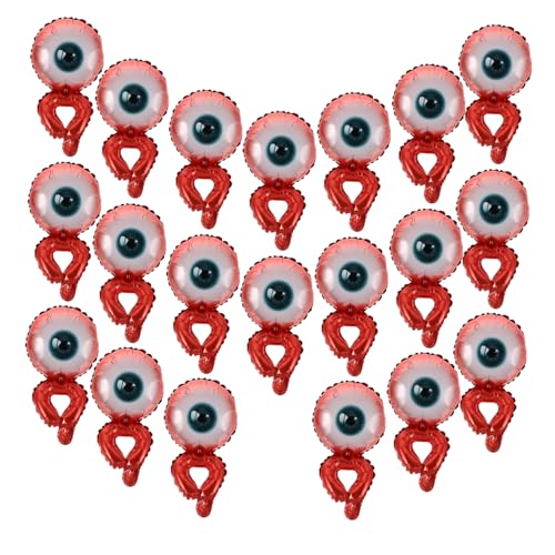 FUNNETOYU 20 Stück Halloween Folienballons mit Aufblasbarem Augenmotiv Tragbare Handgelenksbänder Leichte Partydekoration für Festlichkeiten und Halloween Feiern von FUNNETOYU
