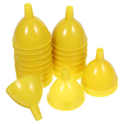FUNNETOYU 20 Stück Kleiner Trichter Pulver Für Flasche Mund Kleine Trichter Füllung Miniatur Wissenschaftstrichter Wiederverwendbarer Trichter Heimtrichter Labortrichter Plastik Yellow von FUNNETOYU