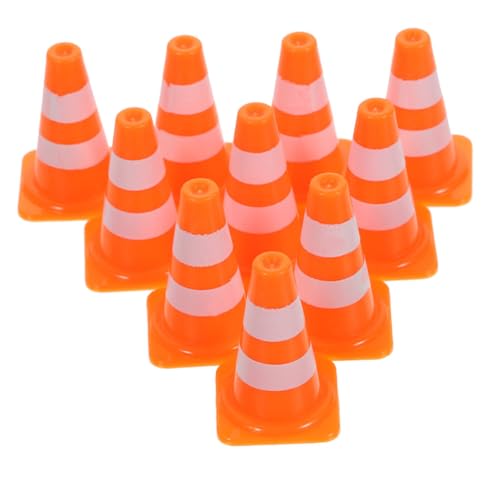 FUNNETOYU 20 Stück Mini Verkehrszeichen Orange Verkehrskegel für Baustellen und Verkehrssimulation Fördert Kreatives und Lernspaß von FUNNETOYU