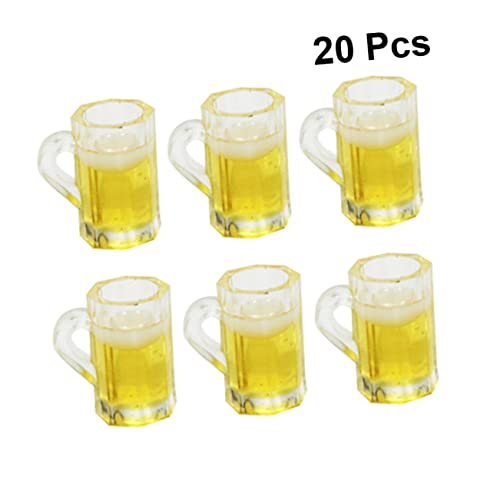 FUNNETOYU 20 Stück Mini-biergläser Mini- Taschenmöbel Zubehör Für Kinderspielhäuser Yellow von FUNNETOYU