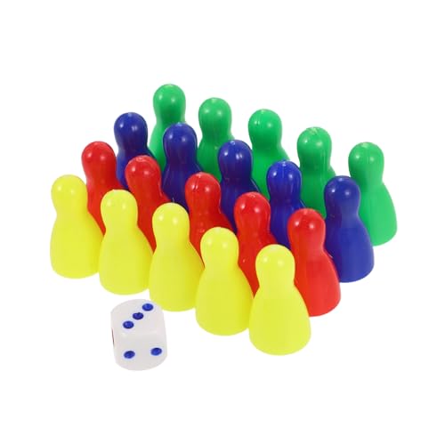 FUNNETOYU 20 Stück Spielsteine ​​Tischwürfel Spielfiguren Tabletop Marker Brettspiele Spielfiguren Spielfiguren Spielmarken Schachbrett Schachspielkomponente Schachersatz Schachbrettzubehör von FUNNETOYU