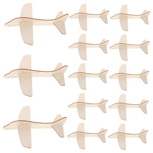 FUNNETOYU 20 Stück Teiliges Holzflugzeug Bastelset für DIY Mini Modellflugzeuge zum Bemalen Kreatives Holzhandwerk Pädagogisches für Schule Reisen und Zuhause Motorische von FUNNETOYU