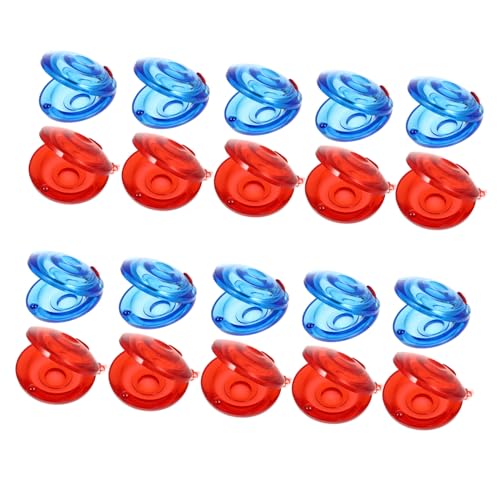 FUNNETOYU 20 Stück Teiliges Kastagnetten aus Kunststoff Farbige Percussion Musikinstrumente für Musikalische Früherziehung Ergonomisch Sicher für Kleine Hände Transparent Blau und Rot von FUNNETOYU
