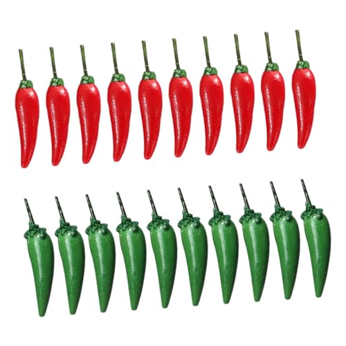 FUNNETOYU 20 Stück Teiliges Mini Chili Paprika aus Langlebigem Harz Realistisch Gestaltete Miniatur Pfeffer für Puppenhaus Küchen und Schrankdeko Vielseitige Pflegeleichte Rote und Grüne FUNNETOYU 20 Stück Teiliges Mini Chili Paprika aus Langlebigem Harz Realistisch Gestaltete Miniatur Pfeffer für Puppenhaus Küchen und Schrankdeko Vielseitige Pflegeleichte Rote und Grüne von FUNNETOYU