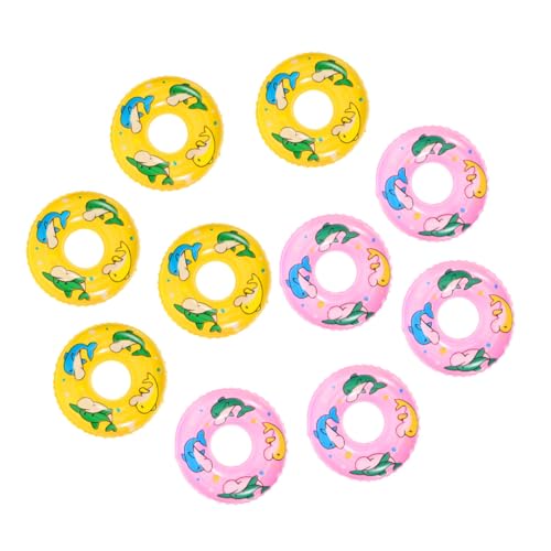 FUNNETOYU 20 Stück Teiliges Mini Schwimmringe aus Robustem Kunststoff Niedliche Deko-Accessoires für Puppenhaus Realistische Kleine Schwimmringe in Rosa und Gelb als Mini Haus Requisiten und FUNNETOYU 20 Stück Teiliges Mini Schwimmringe aus Robustem Kunststoff Niedliche Deko-Accessoires für Puppenhaus Realistische Kleine Schwimmringe in Rosa und Gelb als Mini Haus Requisiten und von FUNNETOYU