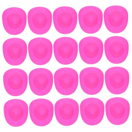 FUNNETOYU 20 Stück Teiliges Miniatur Puppen Hüte aus Kunststoff Langlebige Mini Hüte in Rosa für DIY Dekoration und Puppenkleidung für Puppenhaus und Bastelbedarf von FUNNETOYU