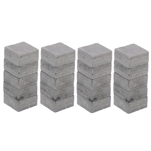 FUNNETOYU 20 Stück Teiliges Miniatur Ziegelstein Graue Simulation Bausteine für DIY Mikro Landschaftsdekoration Sicher Poliert Vielseitig für Modellbau Puppenhaus Sandtisch Garten und von FUNNETOYU