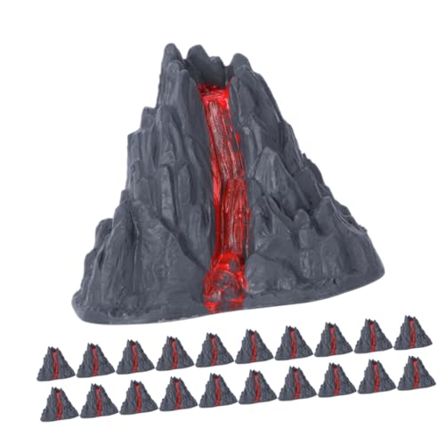 FUNNETOYU 20 Stück Vulkan-Lava- für Vulkanmodell ausbrechen Vulkanspielzeug gefälscht Simulationsgebäude Unterwasserdekoration Mini-Vulkan- Mini-Vulkan-Modelle Plastik Grau von FUNNETOYU
