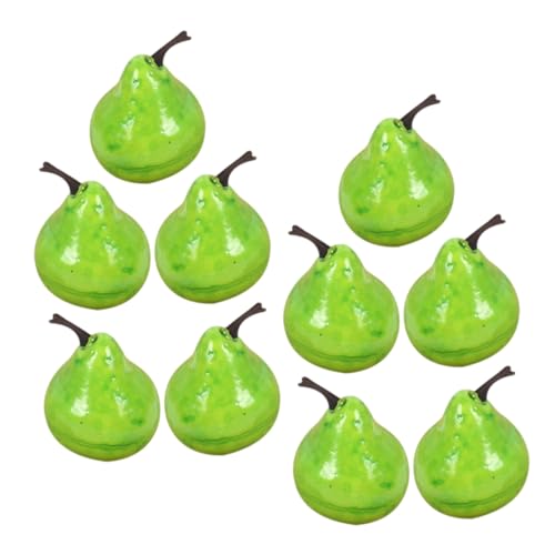 FUNNETOYU 20 Stück künstliche Früchte Gelbe künstliches Obstzubehör Obstdekoration künstliches Birnendekor künstliche Fruchtdekoration lebendiges Birnenmodell Fruchtmodelle Schaum Grün von FUNNETOYU