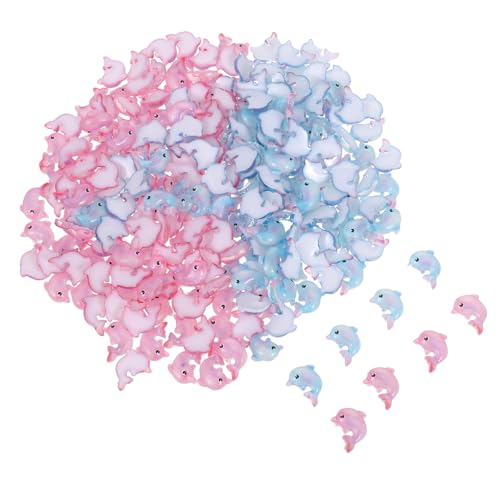 FUNNETOYU 200 Stück Miniatur Meerestiere aus Resin Realistische Kleine Delfin-Figuren Farbige Ozeanische Miniaturen für Puppenhaus Feengarten Aquarium-Dekoration und DIY von FUNNETOYU