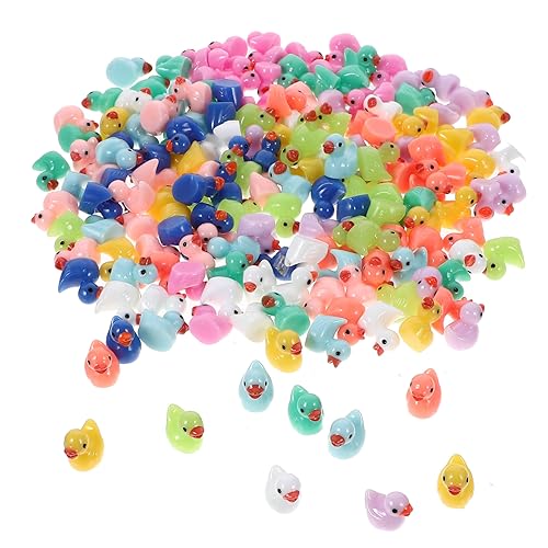 FUNNETOYU 200Stücke Mini Entenfiguren aus Harz Farbenfrohe Garten Dekoration Niedliche Skulpturen für Innen und Außenbereich für Gartenliebhaber mit Farben von FUNNETOYU