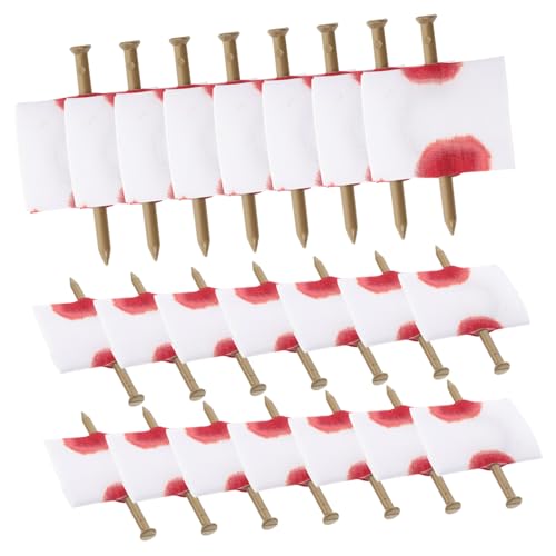 FUNNETOYU 22 Teiliges Halloween Prop Nagel durch Finger mit Weicher Textur Leichtes Geruchloses Material für Gruselige Partys Streichspielzeug und Halloween Geschenkideen von FUNNETOYU
