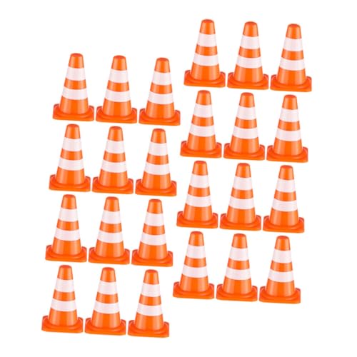 FUNNETOYU 24 Stück Orangefarbene Mini-verkehrskegel Für Kinder, Winzige Verkehrsschilder, Miniatur-baukegel, Kleine Sicherheitsbarrieren, Parkplatzmodell Zum Erlernen Der Fahrregeln, von FUNNETOYU