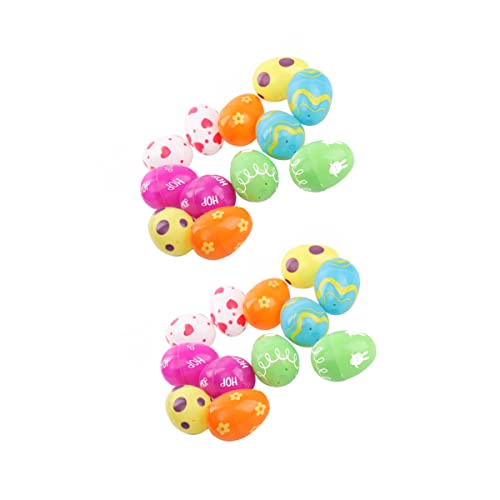 FUNNETOYU 24 Stück Ostereier ostergeschenke osterpräsente für zu ostern easter egg decoration hühner Osterzubehör Eierspielzeug für Plastik von FUNNETOYU