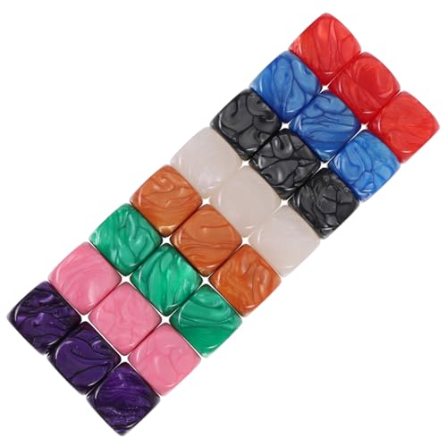 FUNNETOYU 24 Stück Teiliges Acryl Dice Sechsseitige Leere Bunte Würfel Robust und Kinderfreundlich DIY Spielwürfel für Kreative Designs für Spiele Unterricht und Partys von FUNNETOYU