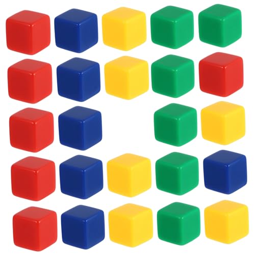FUNNETOYU 24 Stück Teiliges Farbiger Quadratischer Acrylwürfel Langlebige Glatte Lernwürfel für Fördert Visuelle Entwicklung und Spielerisches Zählen im Unterricht von FUNNETOYU