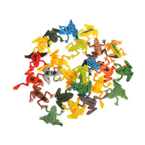 FUNNETOYU 24 Stück Teiliges Kleine Froschfiguren aus Kunststoff Realistische Tierornamente für Garten Schreibtisch Sammler und Vielseitige Dekofiguren für Geschenkideen von FUNNETOYU