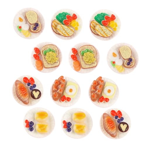 FUNNETOYU 24 Stück Teiliges Miniatur Lebensmittel Modell Lebensecht Bemalt Puppenhaus Dekoration Vielseitige Miniatur Snack Requisiten Langlebig und Detailreich für Kreative Wohnlandschaften von FUNNETOYU