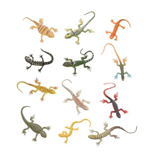 FUNNETOYU 24 Stück Teiliges Realistische Eidechsen Figuren aus Kunststoff Lebensechte Gecko für Rollenspiele Bunte Reptilien Nachbildung Kindgerechtes Lernspielzeug Langlebig und von FUNNETOYU