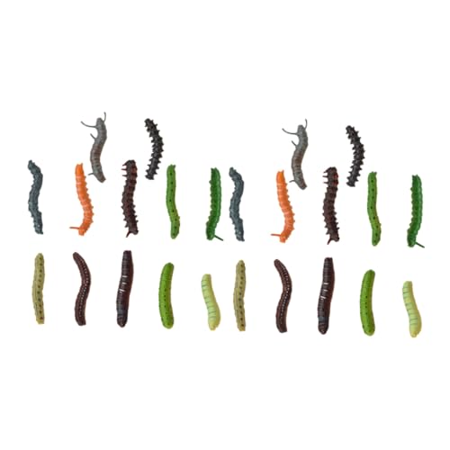 FUNNETOYU 24 Stück Teiliges Robustes Raupenmodell für Gartendekoration Realistische Kriech Insekten Figuren Praktische Landschaftsdeko Zufällige für Hobby Sammler von FUNNETOYU
