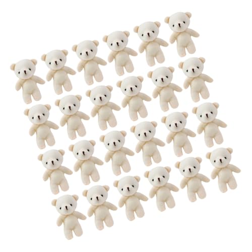 FUNNETOYU 24Stücke Mini Bär Anhänger Plüsch Tierchen DIY Charms für Schlüsselanhänger und Dekoration Kuschelige Stofftiere für Hochzeiten Geburtstagsfeiern und Festivals von FUNNETOYU