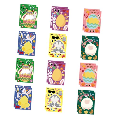 FUNNETOYU 24blätter Ostern Puzzle Aufkleber Für Junge Mädchen Dekorative Aufkleber Mit Cartoon-Motiven Für Festlichkeiten Und Partyspiele Designs à Sicher Und Kreativ Für FUNNETOYU 24blätter Ostern Puzzle Aufkleber Für Junge Mädchen Dekorative Aufkleber Mit Cartoon-Motiven Für Festlichkeiten Und Partyspiele Designs à Sicher Und Kreativ Für von FUNNETOYU