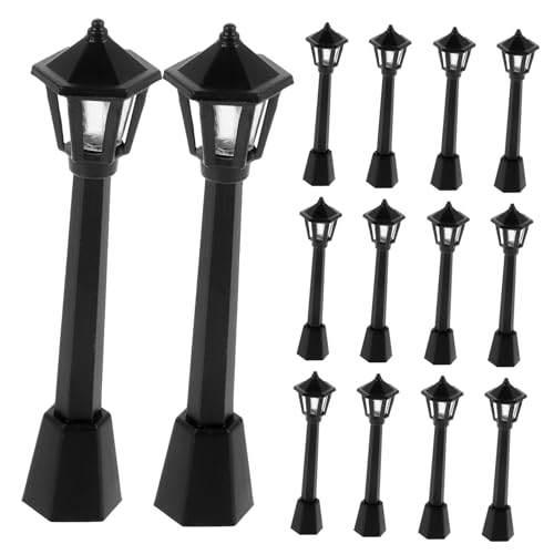 FUNNETOYU 25 Stück Teiliges Miniatur Straßenlaternen aus Kunststoff Dekorative Mini Haus Straßenlampen für Puppenhäuser und Mikro landschaften Filigrane Mini Street Light Deko für Wohn von FUNNETOYU