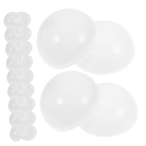 FUNNETOYU 25 Stück Teiliges Weiße Leere Raffle Kugeln Offene Kunststoffkapseln für Tombola Basteln Partygeschenke Leichte Robuste Behälter für Große Events und Verkaufsautomaten von FUNNETOYU