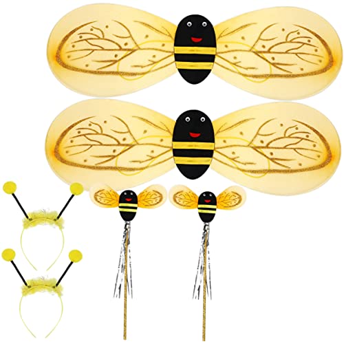 FUNNETOYU 2Sätze Bienen Kostüm mit Flügeln und Zauberstäben Perfektes Partyzubehör für Cosplay Fasching Halloween und Geburtstagsfeiern Leicht und Bequem zu Teiliges FUNNETOYU 2Sätze Bienen Kostüm mit Flügeln und Zauberstäben Perfektes Partyzubehör für Cosplay Fasching Halloween und Geburtstagsfeiern Leicht und Bequem zu Teiliges von FUNNETOYU