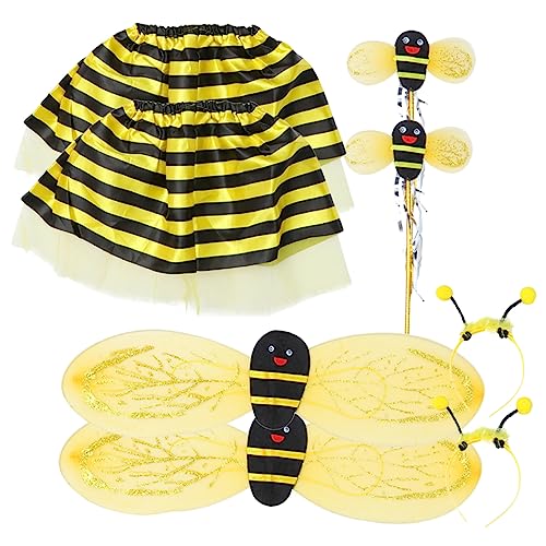 FUNNETOYU 2Sätze Bienenkostüm mit Rock Haarreif und Flügeln Cosplay Requisiten für Partys Halloween und Theateraufführungen FUNNETOYU 2Sätze Bienenkostüm mit Rock Haarreif und Flügeln Cosplay Requisiten für Partys Halloween und Theateraufführungen von FUNNETOYU