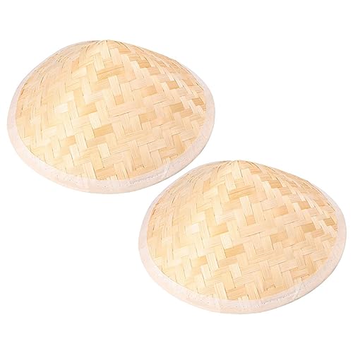FUNNETOYU 2Stücke Bambus Atmungsaktiver Sonnenhut im Orientalischen Stil für Jungen und UV Schutz Beim Angeln Reisen und Outdoor Aktivitäten Langlebig von FUNNETOYU