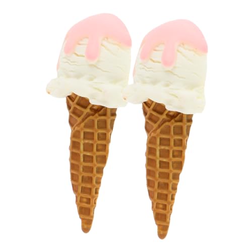 FUNNETOYU 2Stücke Teiliges Realistische Eiscreme Modelle Lebensechte Künstliche Eistüten für Partydekoration Schaufenster Display und Fotografie Requisiten Dekoratives Dessert für Eisdielen von FUNNETOYU