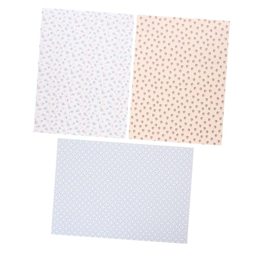 FUNNETOYU 3 Blätter Selbstklebende Puppenhaus Tapete Miniatur Wanddekor Wohnzimmer Schlafzimmer Zubehör Einfache Montage Kreative Muster Puppenmöbel Dekoration von FUNNETOYU