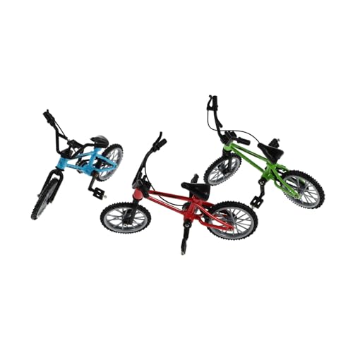 FUNNETOYU 3 Sätze Mini Finger Bikes aus Detailgetreue Modellfahrräder in Rot Blau und Grün Kindgerechtes für Jungen und Mädchen Sammlerstück und Dekoration von FUNNETOYU