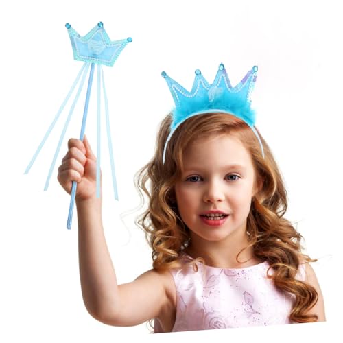 FUNNETOYU 3 Sätze Prinzessin Krone und Feenstab Leichtes Kreatives Rollenspiel Zubehör für Mädchen Geeignet für Geburtstag Halloween Weihnachten Fördert Fantasie und Soziale Fähigkeiten von FUNNETOYU