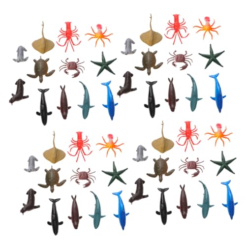 FUNNETOYU 3 Sätze Teiliges Meerestiere Figuren Realistische Meeres Spielzeuge aus Hochwertigem Kunststoff Pädagogisches Badespielzeug für Kleinkinder Fördert Kreativität und Farbverständnis von FUNNETOYU