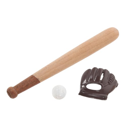 FUNNETOYU 3 Sets Dekorationen Basteln Mini Displays DIY Für Ausrüstung Puppenhausprojekte Winziges Baseball Basteln Mit Ball Softball Und Display Modell Handschuh von FUNNETOYU